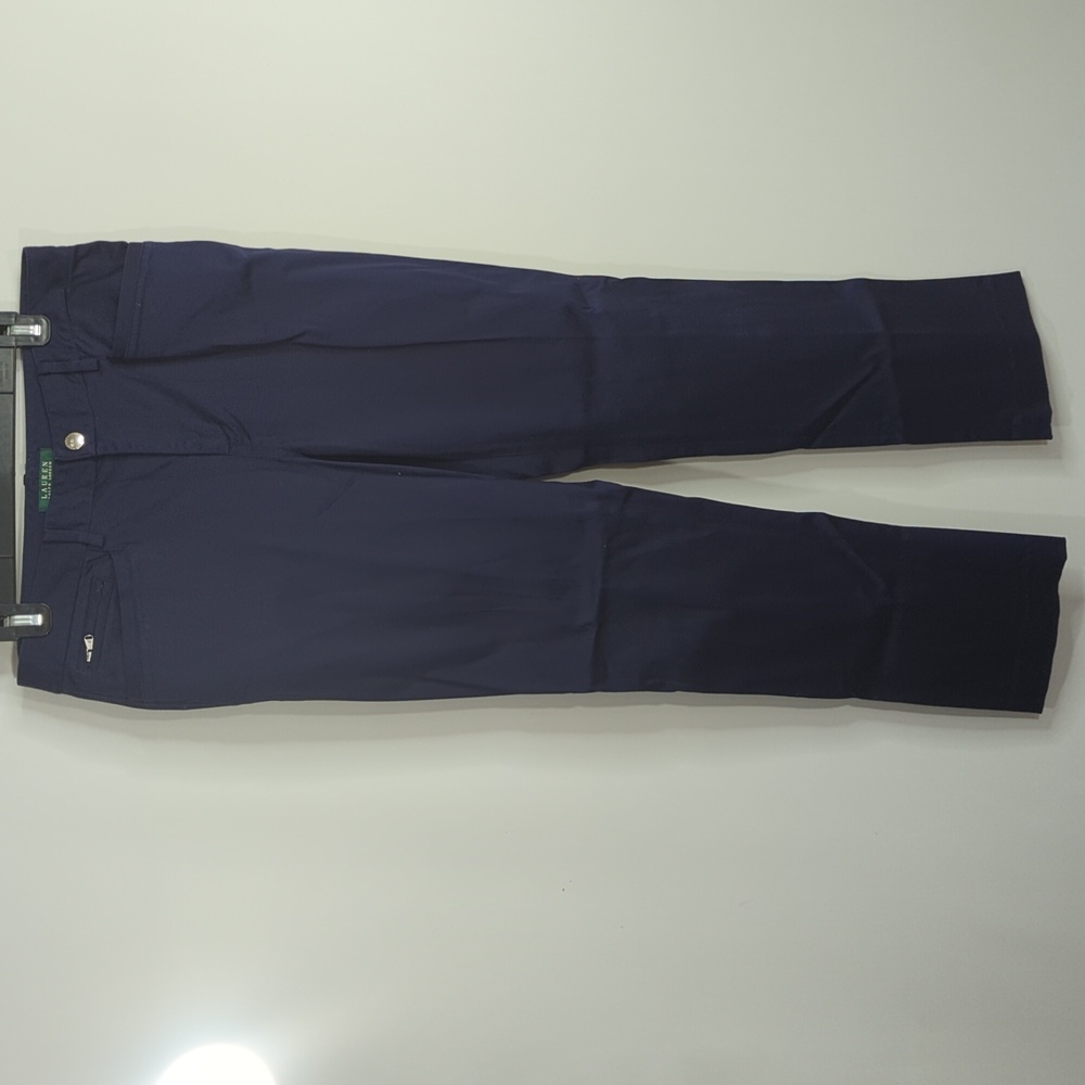 Lauren Ralph Lauren Womens Navy Flat Front Slim Fit Chino Pants Size 10